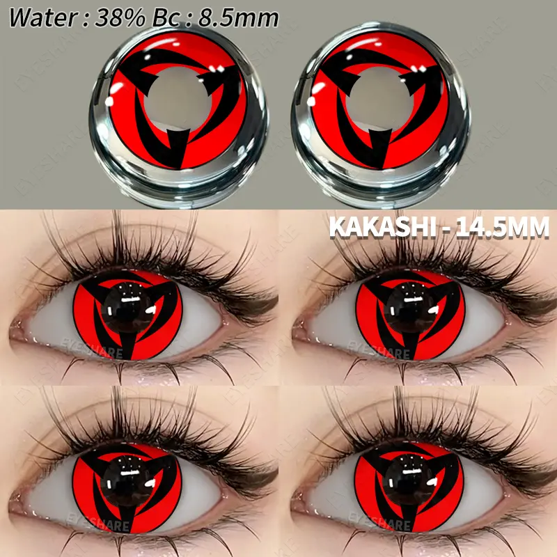 [Cosplay Softlens] Mata Sharingan Naruto – Lensa Kontak Merah 14.5mm | Yearly Use | Sasuke & Kakashi Look