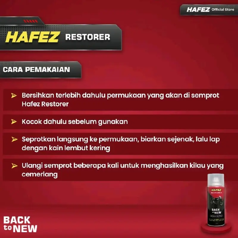 Paket Hafez restorer pengkilap pembersih motor mobil kendaran 2pcs bonus kain lap microfiber 5
