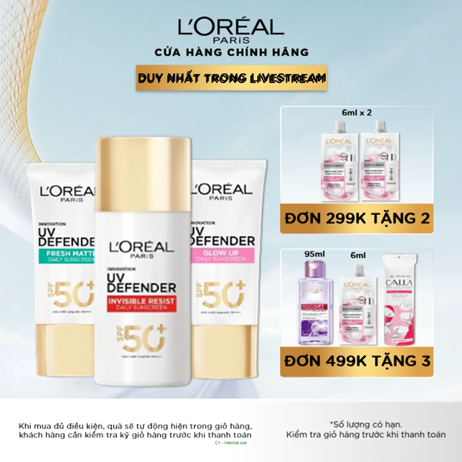 Sữa Chống Nắng Phổ Rộng Uv Defender Invisible Resist L’oréal Paris 50ml Spf 50+ Pa++++