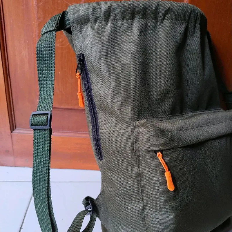 Tas Serut Kanvas Backpack Ransel Futsal Sekolah Wanita Pria 5