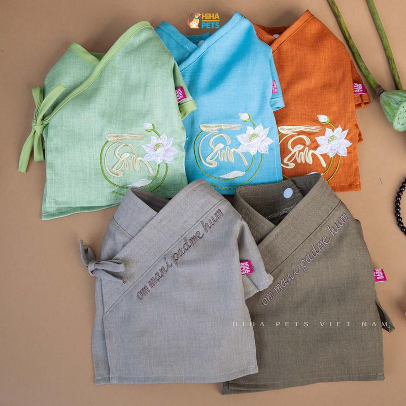 Đồ Lam Cho Bé Thú Cưng Đi Chùa Thiền Tịnh Áo Lam Cho Chó Mèo Quần Áo Thú Cưng HihaPets