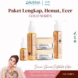 PAKET GOLD SERIES DAVIENA SKINCARE | Kulit Kusam |  Pemutihan | Kontrol Minyak | Kombinasi Memudarkan Flek