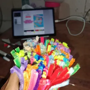 Leletoys Diy Kerajinan Tangan 100 Pcs 30cm Kawat Bulu Mercy Tebal Mix Mix Warna Kawat Bulu Pipe Cleaner Mainan Anak Craft