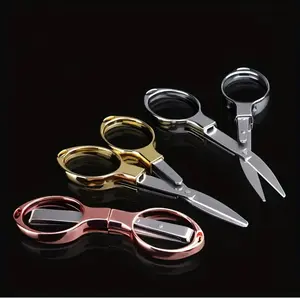 Gunting Rose Gold Lipat Portable Stainless Steel Gunting Travel Folding Scissors Gunting Mini Lipat Model Kacamata