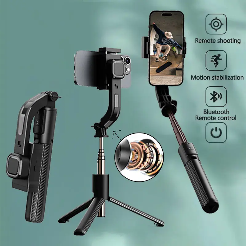 C06H Bluetooth Handheld Gimbal Stabilizer Mobile Phone Selfie Stick Aluminum Alloy Adjustable Tripod for Smartphone Live