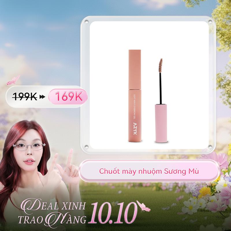 AZTK Mascara lông mày ,chất nhung lì giúp tạo ra dáng lông mày tự nhiên với lớp gel bền màu suốt cả ngày. Không trôi không lem, kháng nước và mồ hôi. Lên rõ màu chỉ sau một lần chuốt, dễ dùng cho newbie, bảng màu gồm 5 tông màu trendy(III)