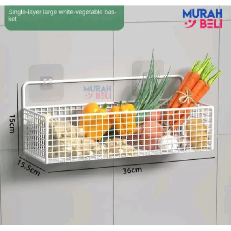 (PEROMO) TERMURAH. RAK keranjang gantung tempel dinding keramik kamar mandi /rak keranjang 35cm 3