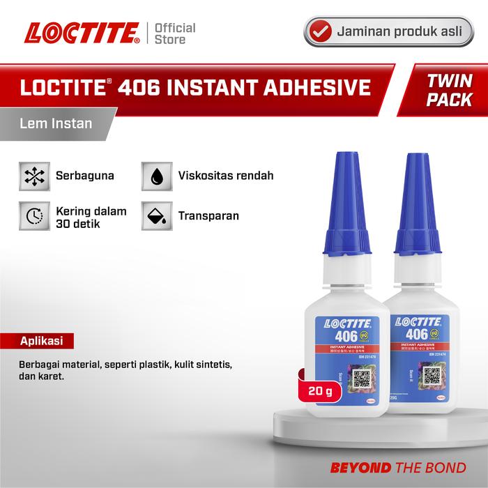 Gambar Henkel LOCTITE 406 Instant Adhesive Lem Instan Super - 20 gr (Twin Pack) dari LOCTITE Indonesia Kab. Tangerang Tokopedia