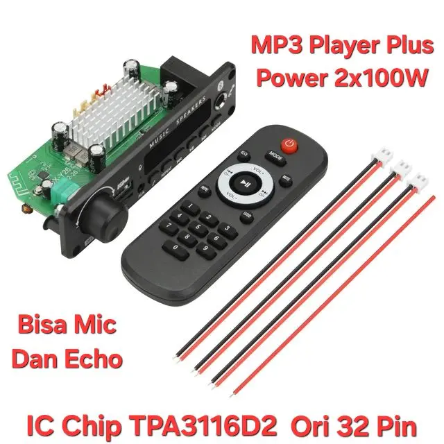 Modul Mp3 Player Stereo Bluetooth Plus Power 2x100W 200W Karaoke Mic Echo