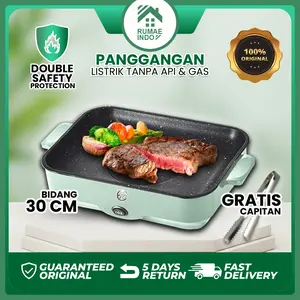 [RUMAE] Panggangan Listrik Portable Multifungsi BBQ Anti Lengket