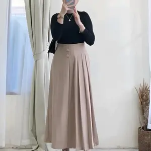 Cellie Kulot Panjang Pleats Wanita Casual Fit Santai Celana Nyaman Formal Kaki Basic Waist Kancing Lembut Simple
