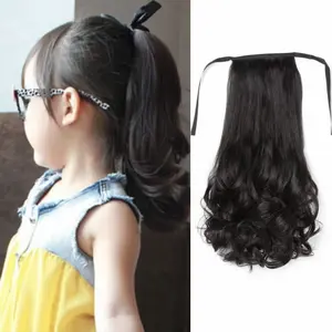 Wig Ponytail Anak Rambut Palsu Extension Hair Clip Ponytail Model Pendek Keriting 35cm Ponytail Curly Tali Fashion Poni