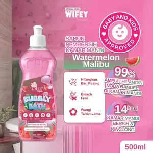 [Wifey Project Official-Wangi Buah Kesukaan Anak] Pembersih Kamar Mandi Cegah Kerak |BUBBLY BATH 500ML-WATERMELON MALIBU| produk kebutuhan rumah aman untuk anak & ampuh kamar mandi kinclong wangi