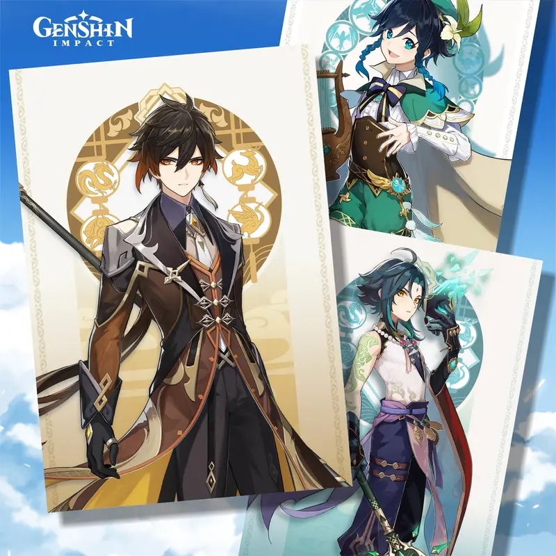 Koleksi Poster A3 Anime Game Genshin Impact A-1 2