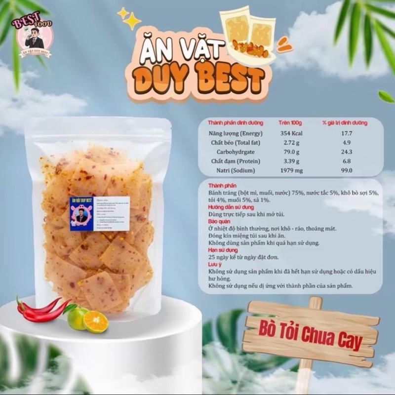   Độc Quyền  Bánh Tráng Bò Tỏi Chua Cay Duy Best - Vị Tỏi Cay Nồng & Chua Tươi Mới 