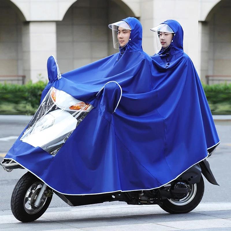 JAS HUJAN MOTOR 2 KEPALA FULL BODY MOTOR DOUBLE PONCO 2 KEPALA FULL COVER MOTOR RAINCOAT 2-in-1 COAT 2