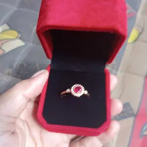 OS1-R330 Cincin Wanita Cranberry Permata Red Rubby Premium Anti Luntur Berubah Warna Garansi 1 Tahun Fahshion Accessories Size Adjustable Kualitas Grade VVS1 Aksesoris Cincin Nikah Elegan COD