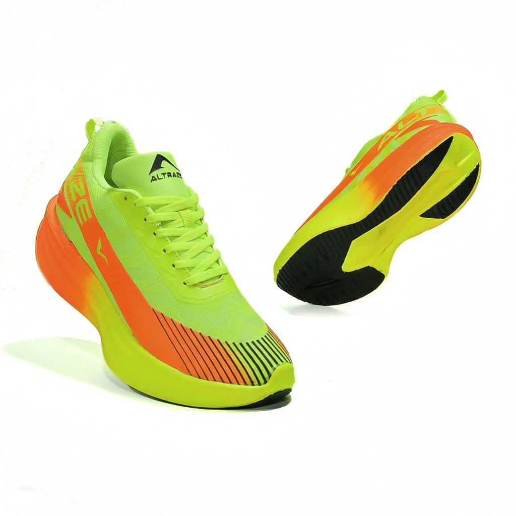 Altraze V-Raze Elite - Sepatu Running Sneakers Kasual Pria Wanita Unisex Stabilo Orange Olahraga Lari Sporty