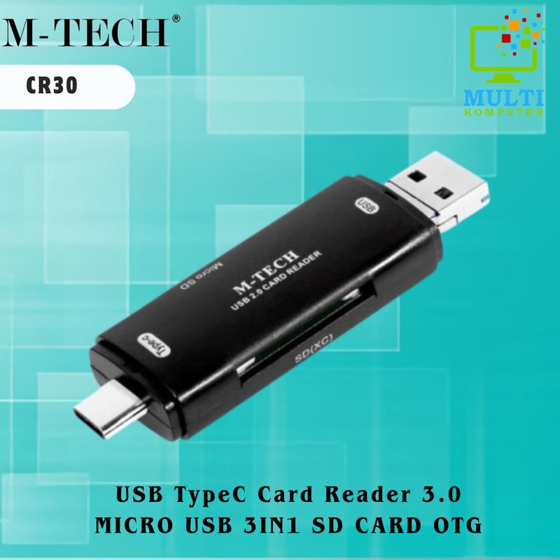 M-Tech CR30 USB TypeC Card Reader 3.0 MICRO USB 3IN1 SD CARD OTG Portable 0