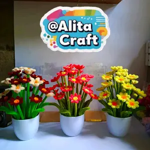 Bunga goyang kawat bulu alitacraft ukuran pot D 9.5cm goyang jika kena angin