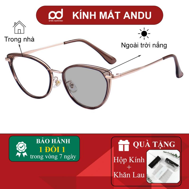 1022 Gọng kính cận thời trang nam nữ ANDU dáng mắt mèo phong cách Hàn Quốc