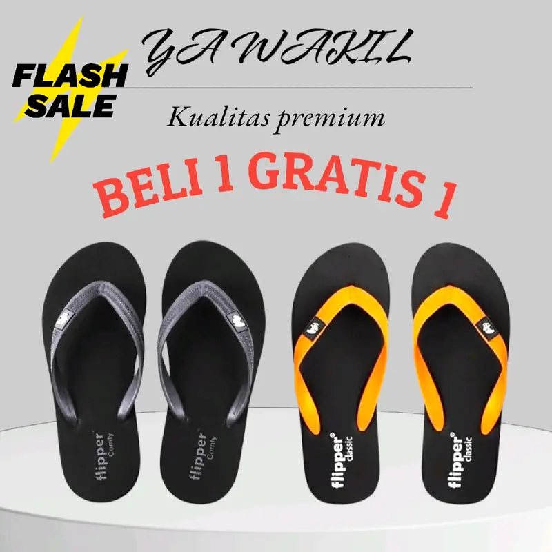(09)Sandal Jepit Pria DISTRO TERBARU TERMURAH KEREN SIMPEL - Beli 1 Gratis 1 Sendal 4