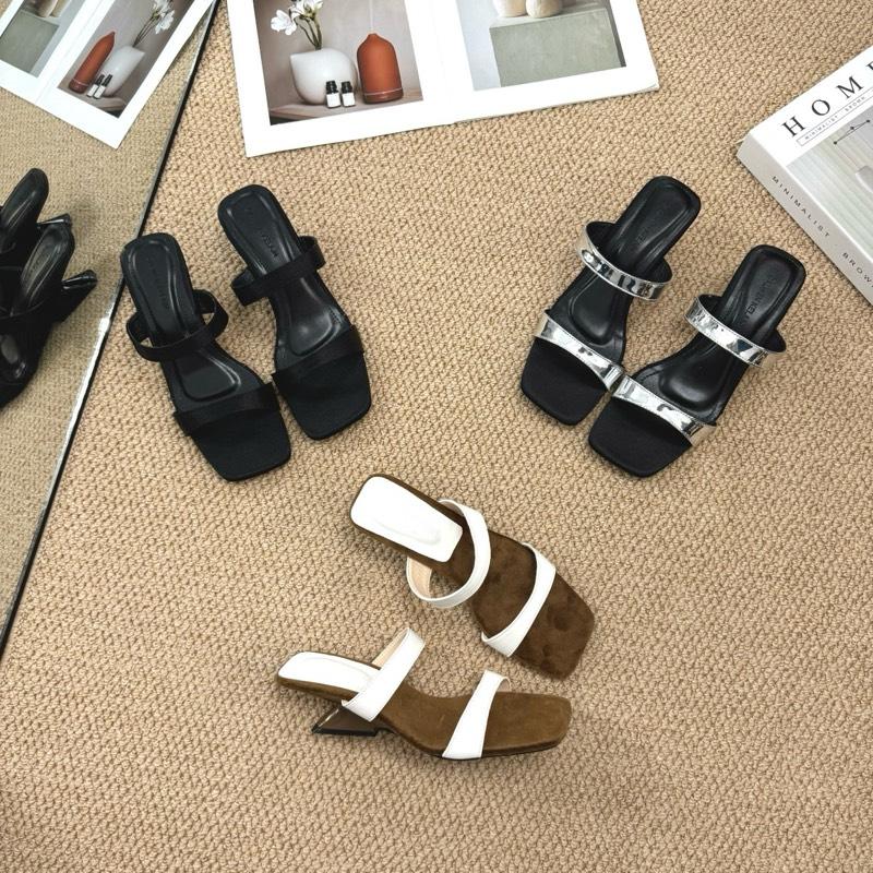 Soli’s Store - ( chân tròn đầy lên size nhé) DÉP NỮ QUAI 2 DÂY BASIC HOTTTREND ĐỆM SIÊU MỀM Shoes Nữ trẻ năng động GiàY DéP gót 5phân xường mới01