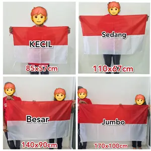 Bendera Merah Putih Termurah Berbagai Ukuran - Bendera Kain RI Indonesia