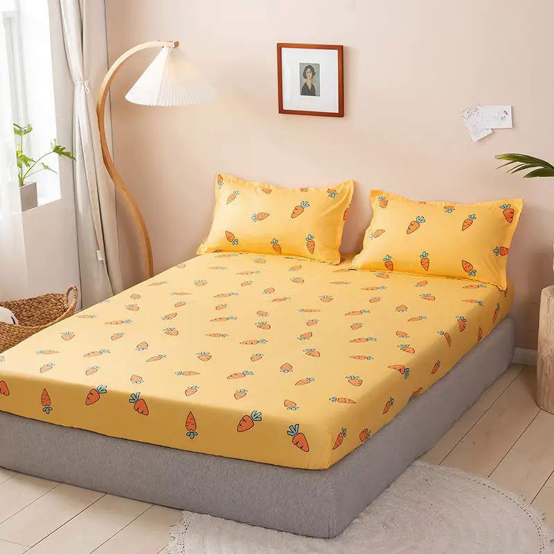 Product Introduction of Brushed Fitted Sheet Elastic Band Home Strap Bedding High-End Luxury Mattress Cover Bedsheet No Pillowcase Simple Multi Size Bed 24