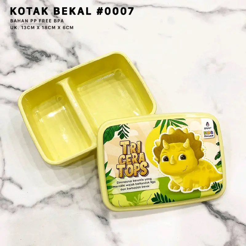 Tempat Makan Plastik Polipropilena Kotak Bekal 0007 dengan Motif Karakter Lucu untuk Anak Paud atau TK 0