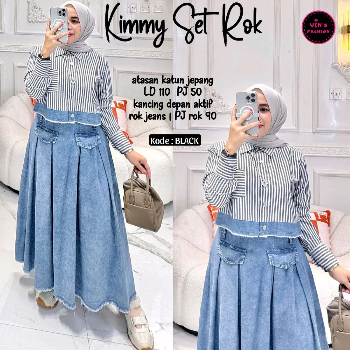 Terbaru Kimmy Set Rok  Wanita Setelan