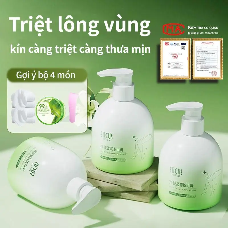 【Tặng miếng cạo】Kem Tẩy Lông Toàn Thân SOCUS – Không Đau, Không Đốm Đen, Dưỡng Da Mịn Màng, Dùng Cho Cả Nam Nữ