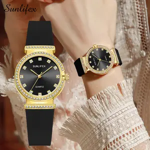 【003Harga telah diganti, cepat beli】Sunlifex Jam Tangan Wanita  Korea Fashion Elegan Original Tali Silikon Jam Tangan Cewek SL7693L