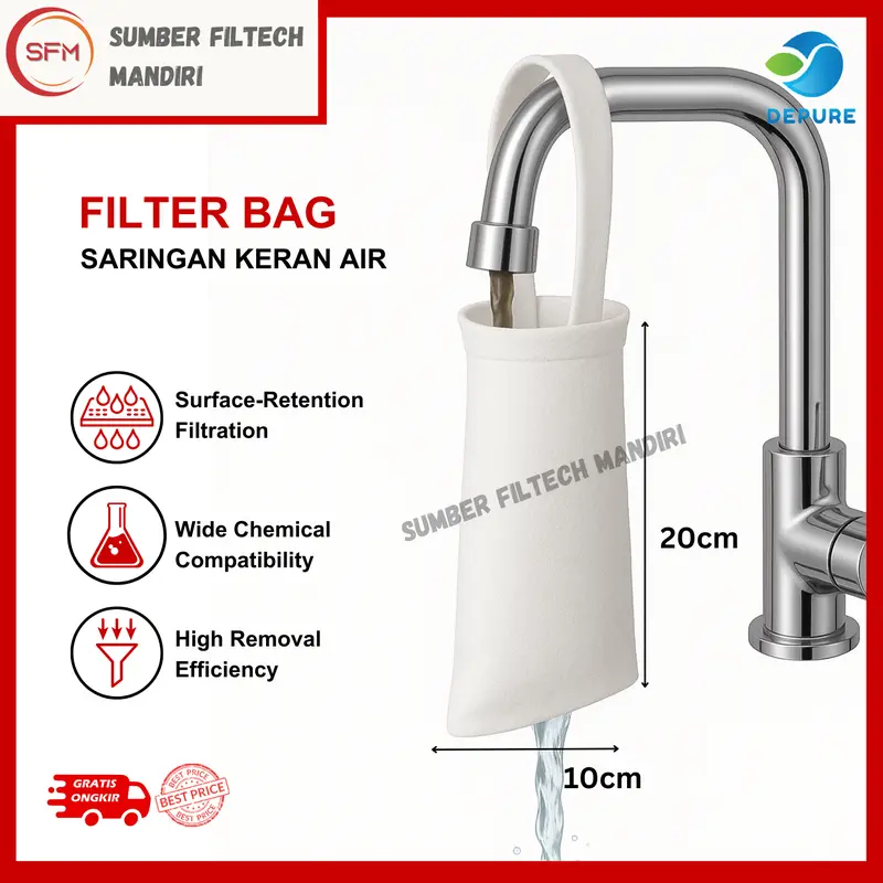 Depure Filter Air Keran / Filter Kran Air Sumur / Kain Saringan Penjernih Air / Filter Saringan Toren / Tandon Air 0