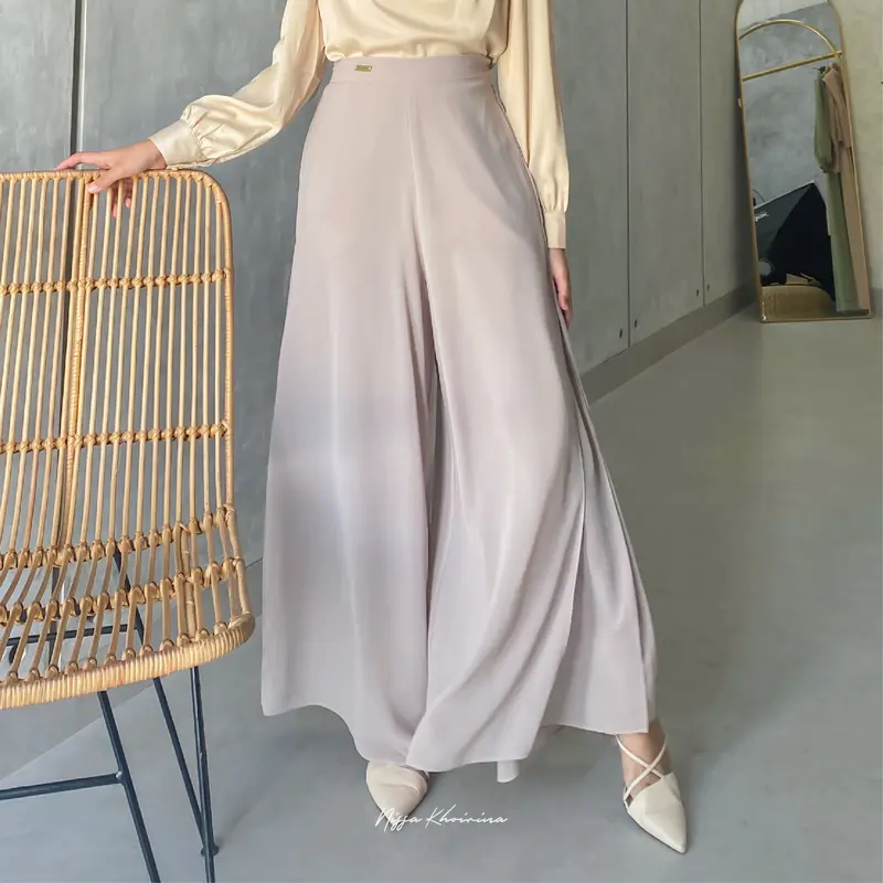 Jeha Kulot - Bawahan Wanita - Ceruty - Polos - Celana Rit - Kuliah - Jalan - Santai - Kasual - Elegan - Santai Muslim Panjang 0