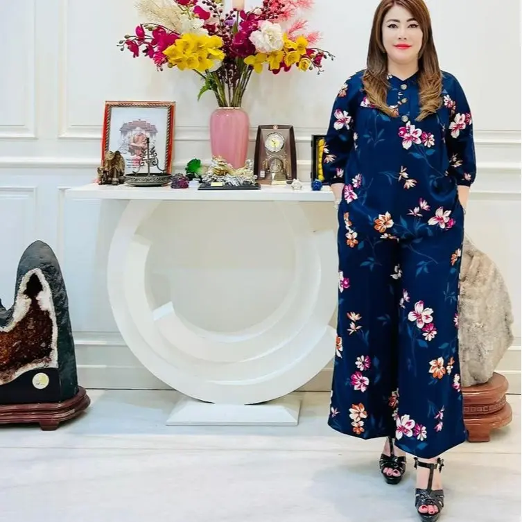 PICKCLOTH - 238780 stelan rayon twill celana panjang terbaru kekinian jumbo one set cewe baju dan celana kulot 2