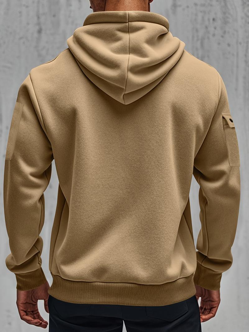 Product Introduction of A stylish windproof and fleece hoodie for autumn and winter warmth, perfect for casual parties 12