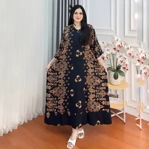 KAILA DRESS KOMBINASI LENGAN 3/4 JUMBO LD 130 GAMIS VIRAL TERBARU KAIN RAYON PREMIUM MURAH KEKINIAN