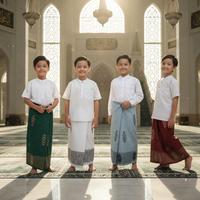 Gambar Sarung Anak Tanggung Instan Laki-laki Usia 2-14 Tahun Bahan Polyster Ringan Nyaman Karet Pinggang Cocok untuk Berbagai Aktivitas - Putih, S (1-4 Tahun) dari JH Kids Store Kota Bandung 2 Tokopedia