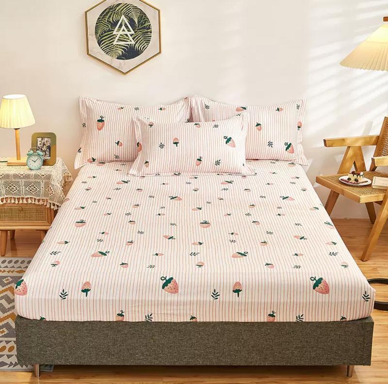 Product Introduction of Pure Cotton Fitted Sheet and 2pcs Pillowcases Kids Mattress Cover Protector Four Corners with Elastic Band 16 Sizes 100% Cotton 14