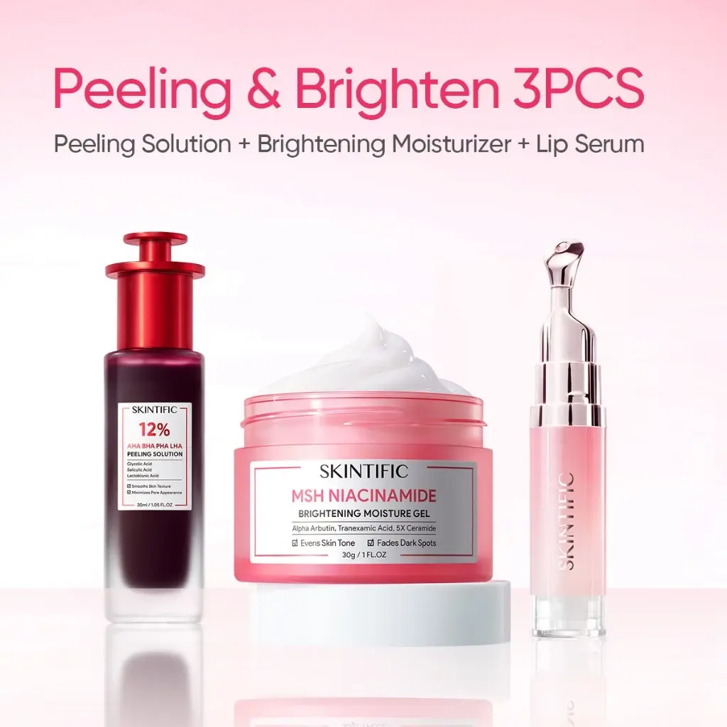 [Ready Stock] SKINTIFIC Day Cream Night Cream Peeling Set | Acid Peeling Solution Serum 30ml + 5X Ceramide Barrier
