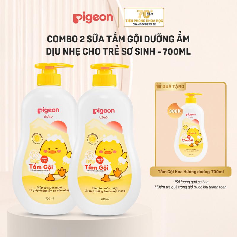 Combo 2 chai sữa tắm gội cho bé 700ml Hương Jojoba / Hoa Hướng Dương Dịu Nhẹ…