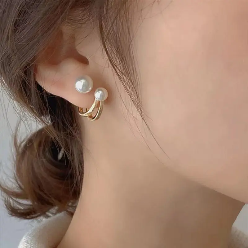 COD❤️Anting Mutiara Pearl Trendy Niche Design Temperament Light Luxury High-end Earrings-A.one 6