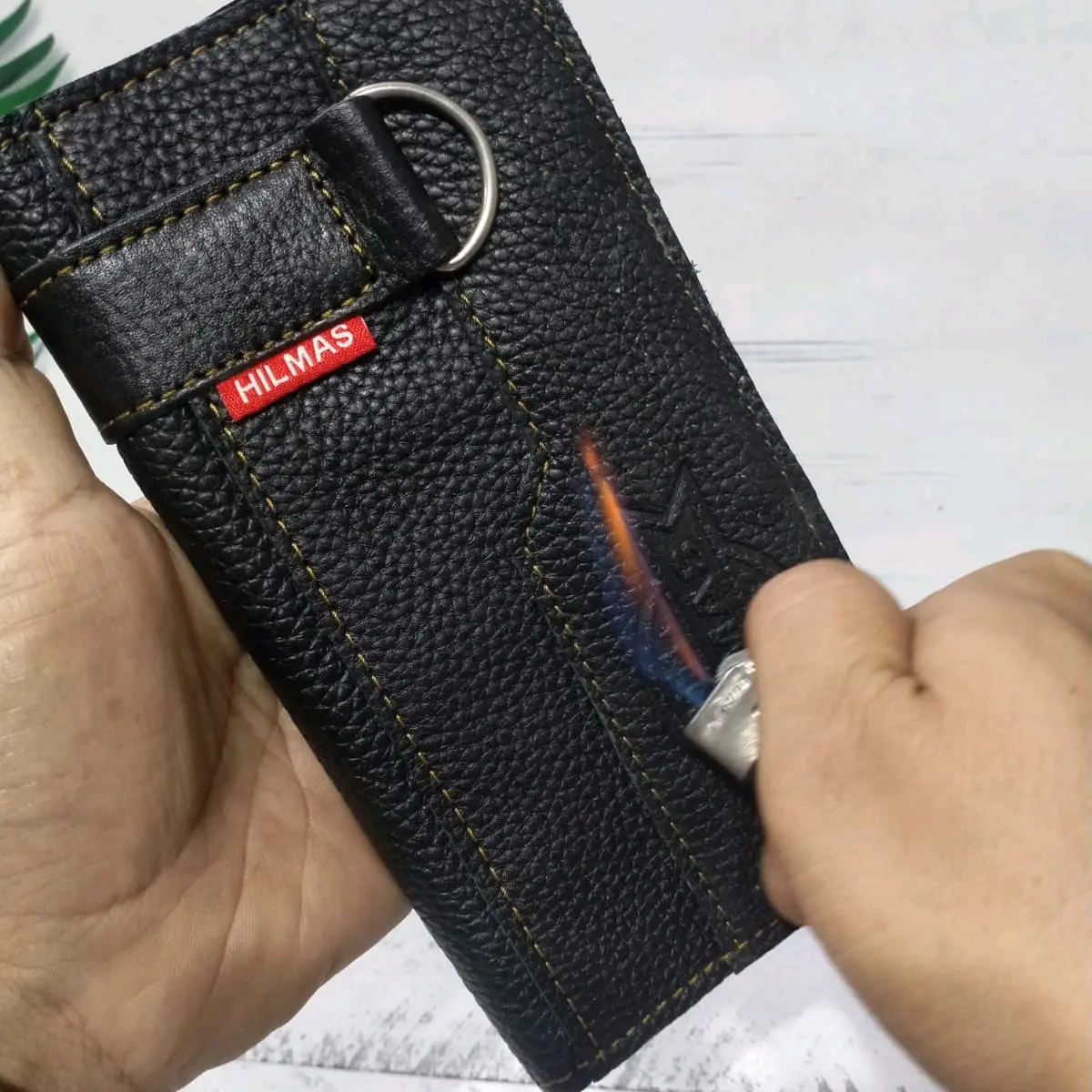 Dompet cowok  lipat dua panjang kulit sapi uang dan kartu