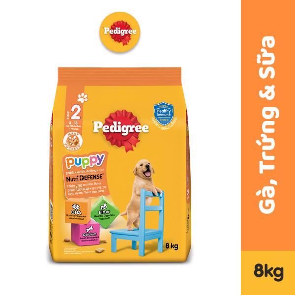 Thức ăn dinh dưỡng Pedigree cho chó con vị gà & trứng sữa túi 8kg
