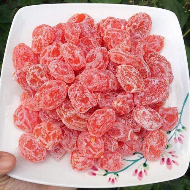 Túi zip 500g Ômai Xí Muội Đào Hồng Phấn Chua Ngọt