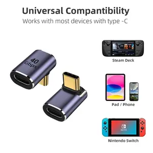 Ready AOLLON USB Type C Female Male Adaptor Head Up and Down 40Gbps - BK40 Choice