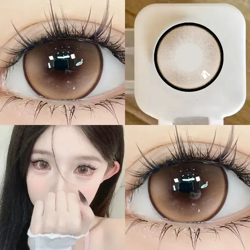 （COD）softlens grey 14.2-16 mm soflens softlens softlens normal softlens 1 paket warna grey 15MM softlens minus Lensa Eye Brown Gray 3