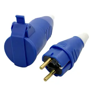 steker genset 2P+ E 16a industrial plug 2 pole male / female / 1 set socket genset