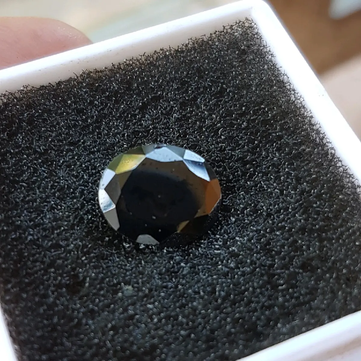 Batu akik sere hitam nempel kaca original langka